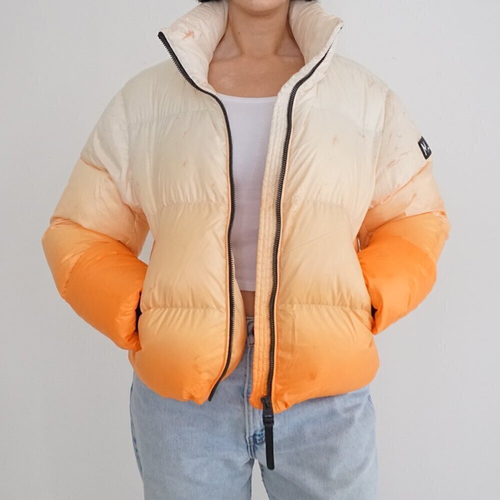 MACKAGE Evie Ombré Sunset 90% Duck Down Feather Cropped Puffer Jacket S